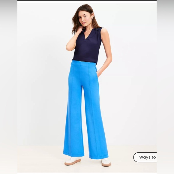 LOFT Ponte Knit Wide Leg Pant Large - Picture 1 of 6